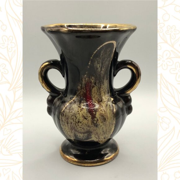 Vintage West German Pottery Vase Drip Glazed - Picture 1 of 6